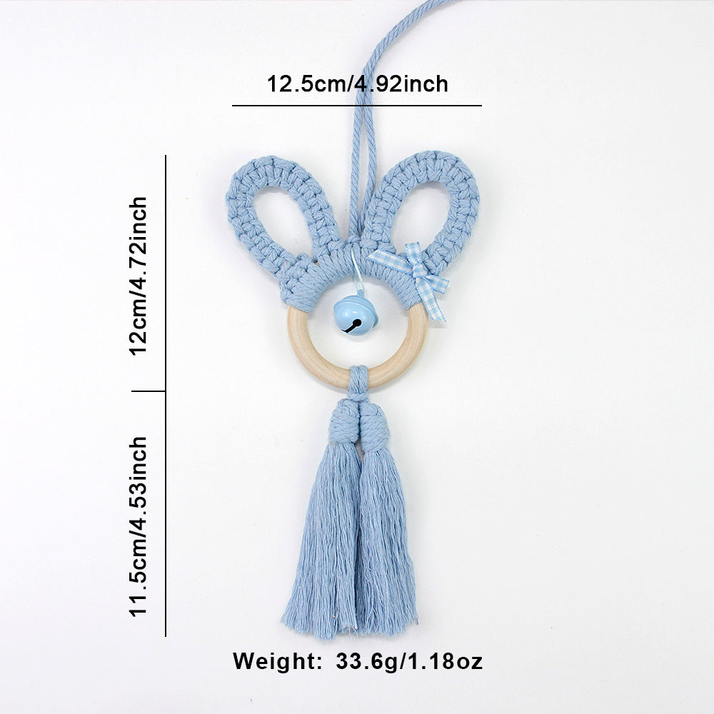 Macrame Kit Rabbit Ear Car Ornament Weaving Kit | Cute Rabbit | Animal Pendant | Beginner Weaving | Car Decoration | Handmade Gift