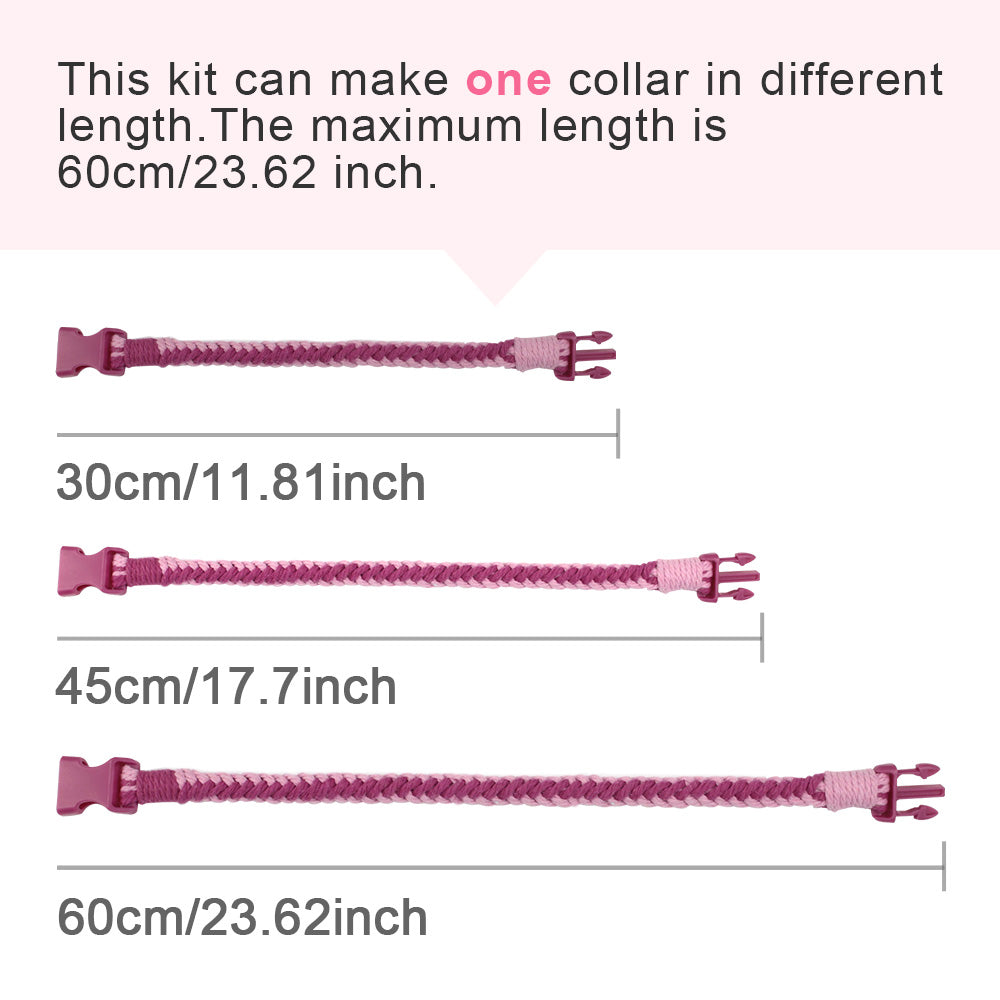 Macrame Kit 8-Strand Pet Collar Weaving Kit | 2-Color Intertwined | Adjustable Length | Pet Accessory | Beginner-Friendly