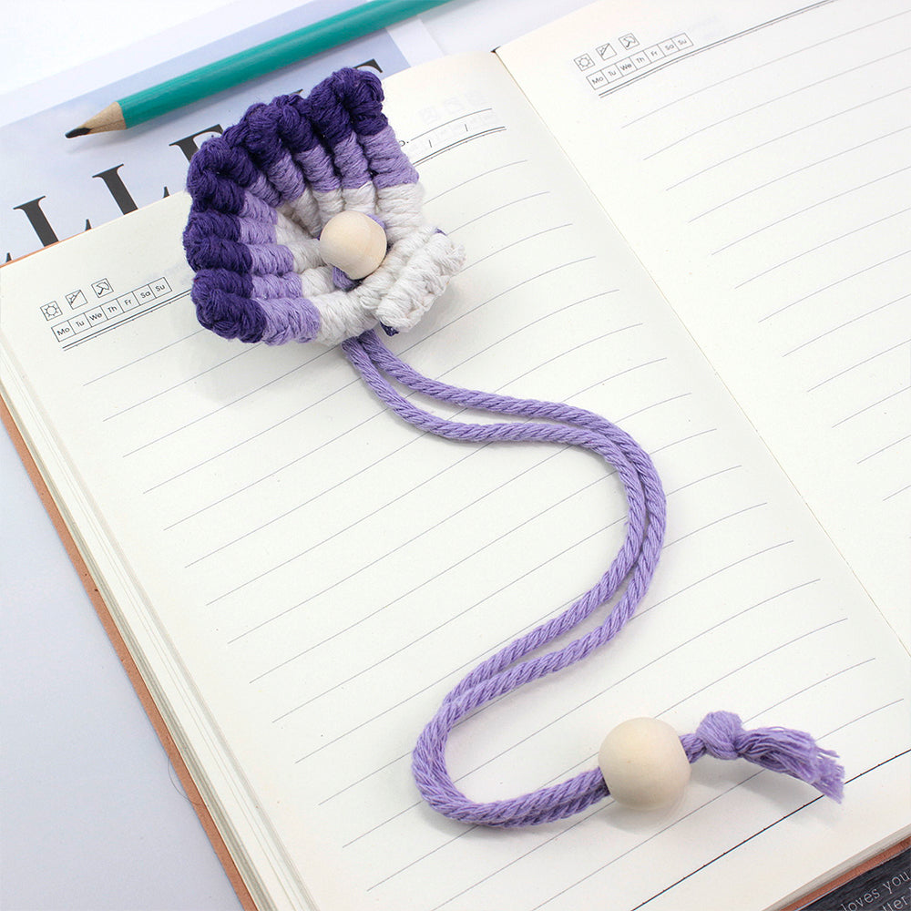 Macrame Kit Shell Bookmark Weaving Kit | 3D Gradient | Bag Charm/Curtain Tie | Beginner Weaving | Home Decor
