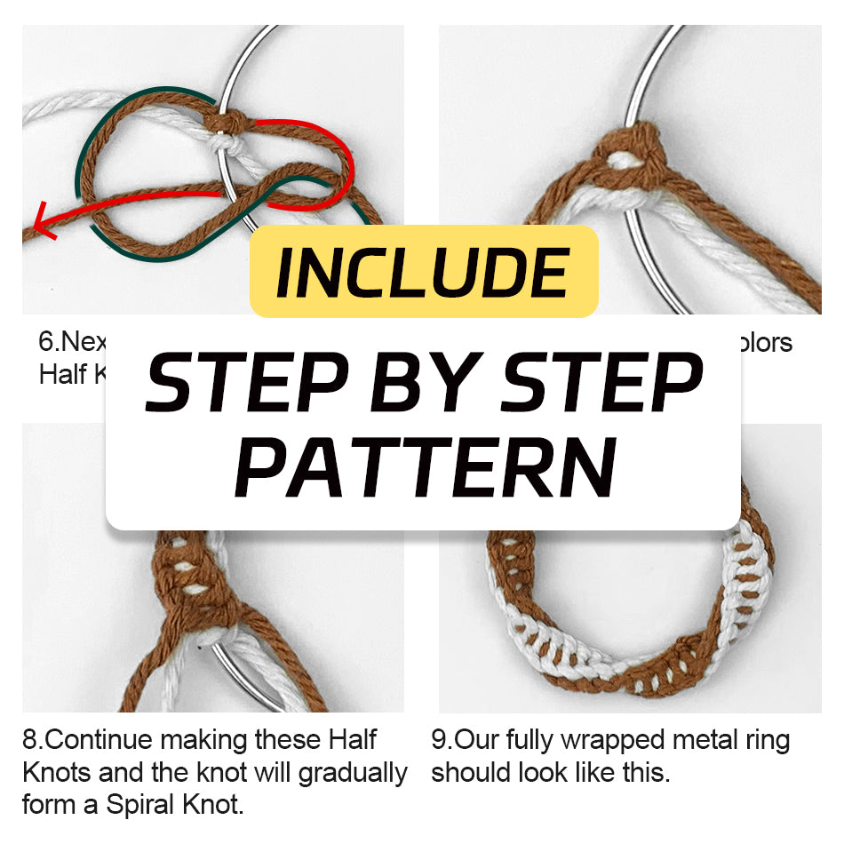 Mini Christmas Wreath Weaving Kit Macrame Kit | Car/Home Use | Holiday DIY Gift | Beginner-Suitable | Multi-Scene Decor