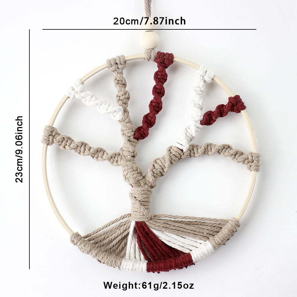Macrame Kit Tree of Life Ring Weaving Kit | Bohemian Hanging Ring | Solid/Multi-Color | Wall Decor | Beginner Weaving | Handmade Gift