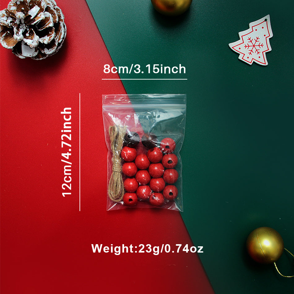 Christmas Wooden Bead Tree Weaving Kit Macrame Kit | Car/Home Use | 2-Color Beads (Exquisite Shape) | Holiday DIY Gift | Beginner-Suitable