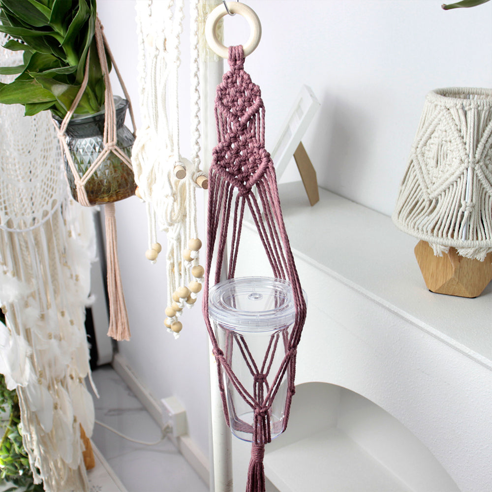 Macrame Kit Long Tassel Small Plant Hanger Weaving Kit | For Small-Medium Pots | Hanging Design | Space-Saving | Beginner-Friendly