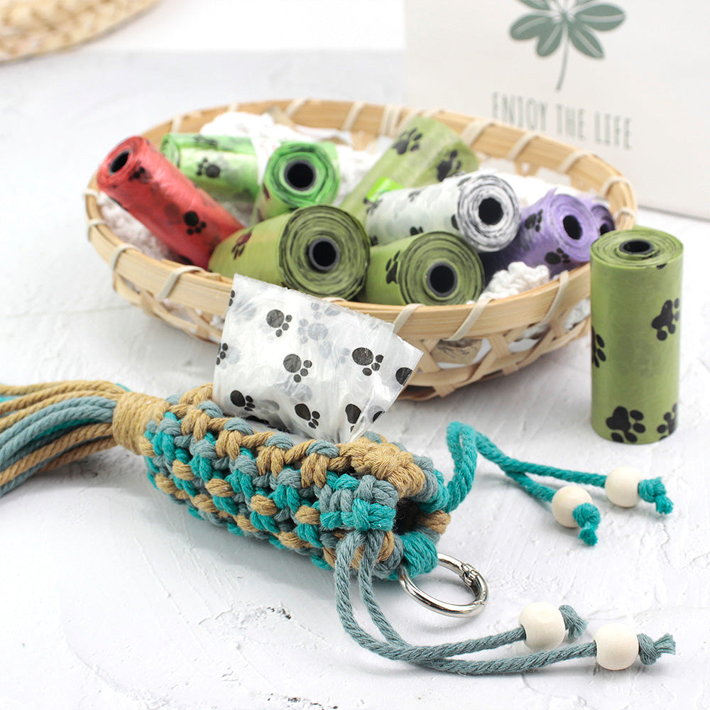 Pet Storage Bag Weaving Kit Macrame Kit | Poop Bag Holder | Compact & Convenient | Handmade Gift | Beginner-Suitable