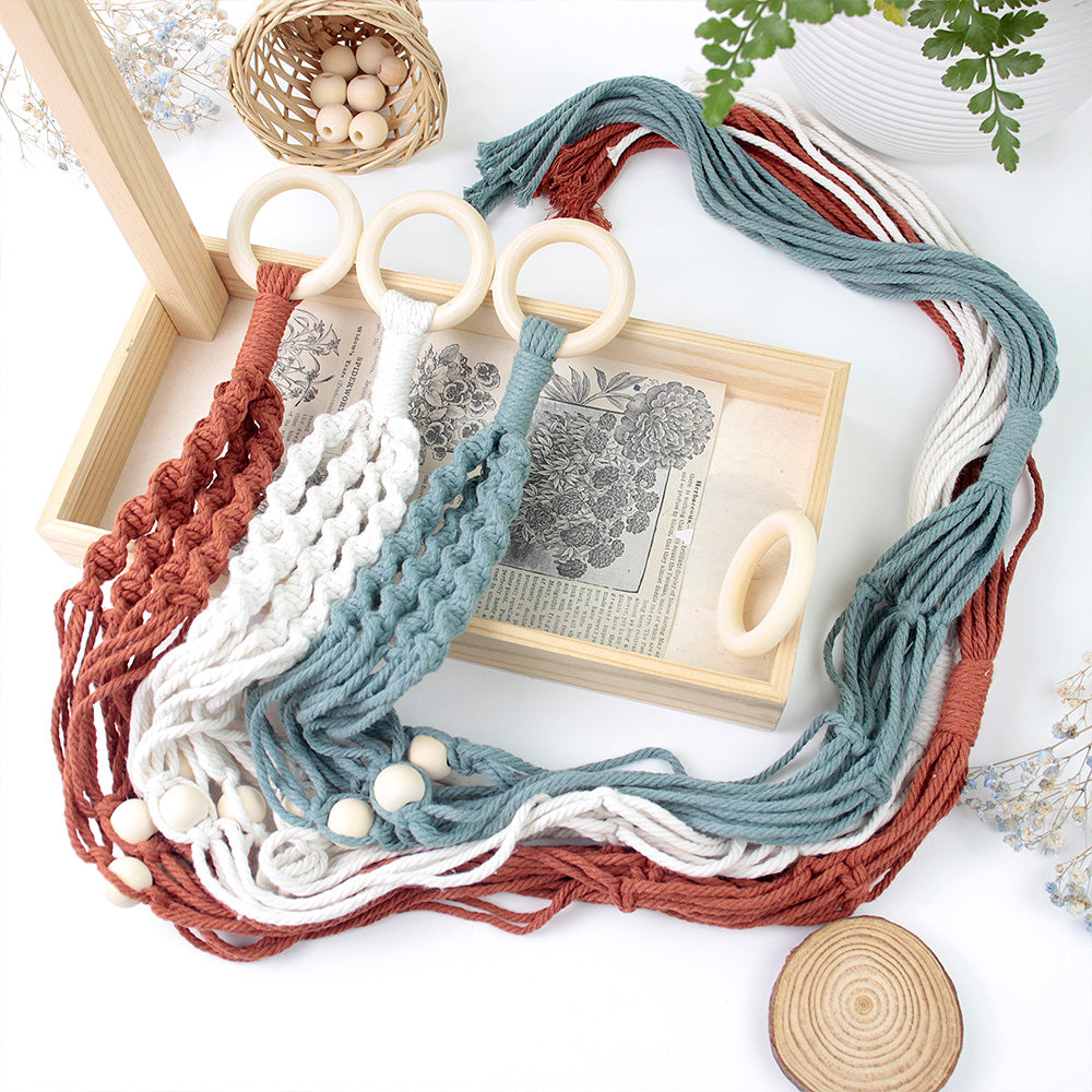 Long Tassel Plant Hanger Weaving Kit Macrame Kit | Plant Net Pocket | Hanging Storage | Handmade Gift | Beginner-Suitable