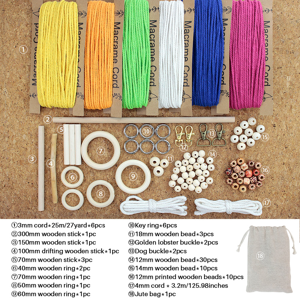 Mixed Weaving Kit Macrame Kit | Keychain/Decor Items | Premium Gift Box | Beginner-Friendly| 11 English Tutorials | Handmade Gift