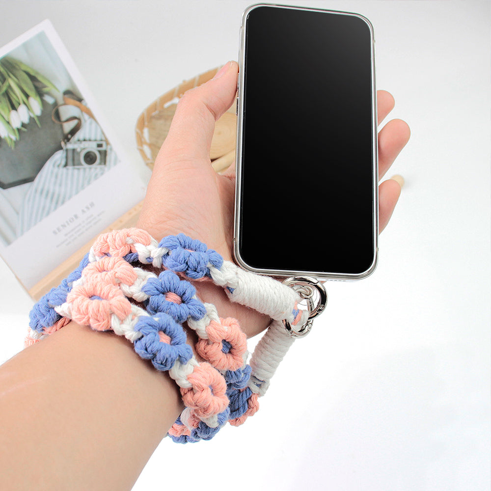 Macrame Kit Daisy Keychain Wristband Lanyard Combo Kit | Contrast/Fresh Colors | Anti-Lost String | Beginner Weavinggift wrapping