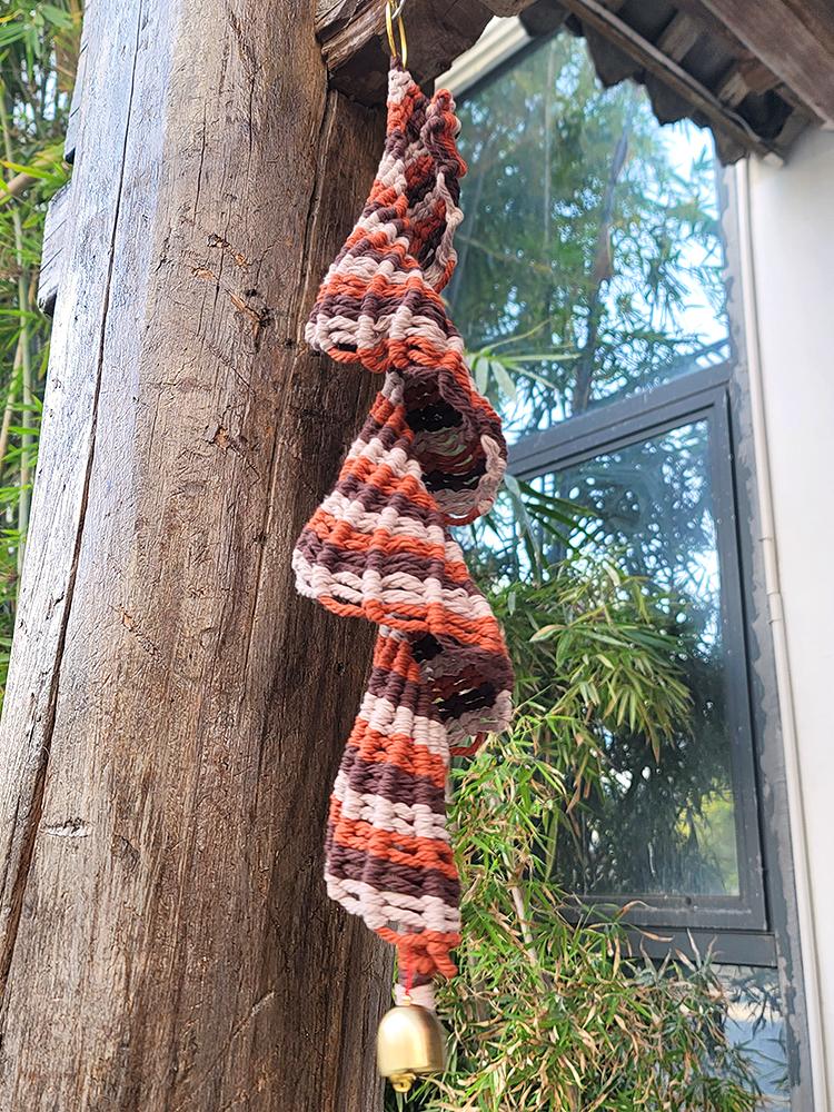 Macrame Kit Spiral Wind Chime Weaving Kit | Gradient Color | Wave Shape | Gold Bell | Beginner Weaving