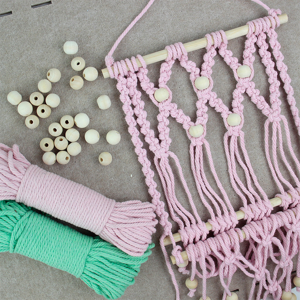 Wooden Bead Wall-Mounted Bookshelf Weaving Kit Macrame Kit | Wall Decor | Home Decor | Wall Bookshelf | Beginner-Friendly| Bohemian Style