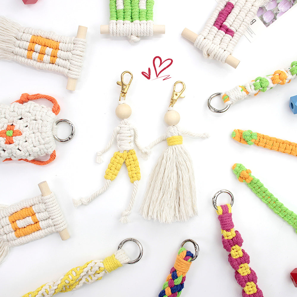 Mixed Weaving Kit Macrame Kit | Keychain/Decor Items | Premium Gift Box | Beginner-Friendly| 11 English Tutorials | Handmade Gift