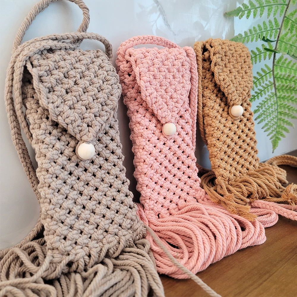 Tassel Phone Bag Weaving Kit Macrame Kit | Strong Enclosure | Slim Woven Strap | DIY Gift| Beginner-Friendly