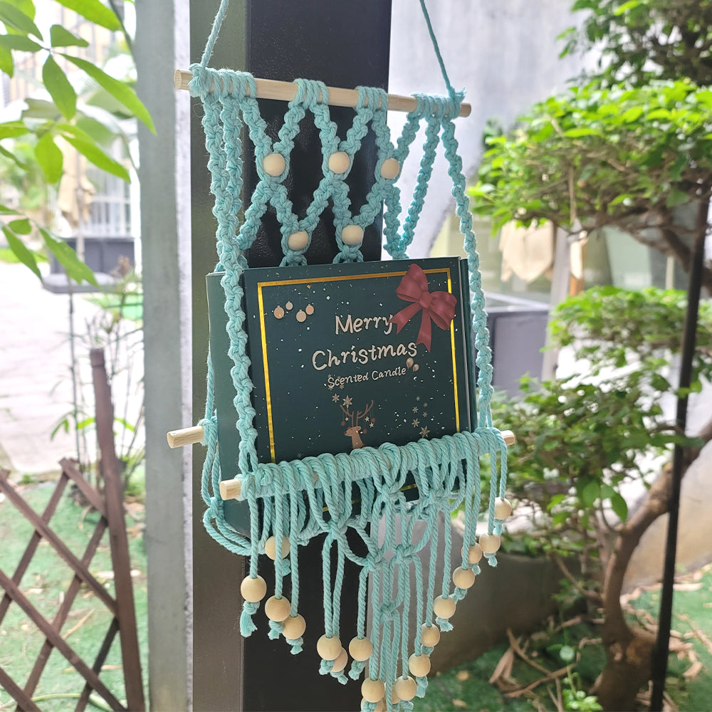Wooden Bead Wall-Mounted Bookshelf Weaving Kit Macrame Kit | Wall Decor | Home Decor | Wall Bookshelf | Beginner-Friendly| Bohemian Style