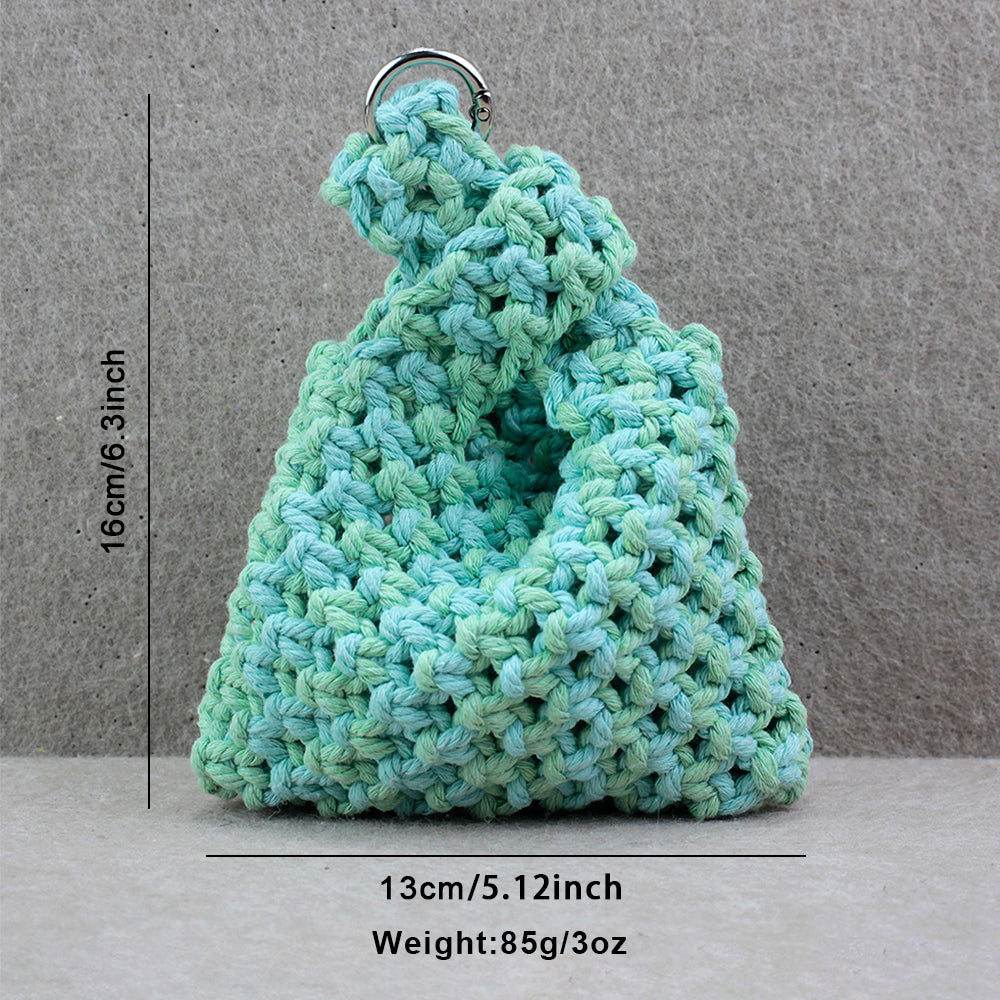Macrame Kit Mini Tote Weaving Kit | Contrast/Gradient/Adjacent Colors | Hangable on Big Bags | Beginner-Friendly | DIY Gift