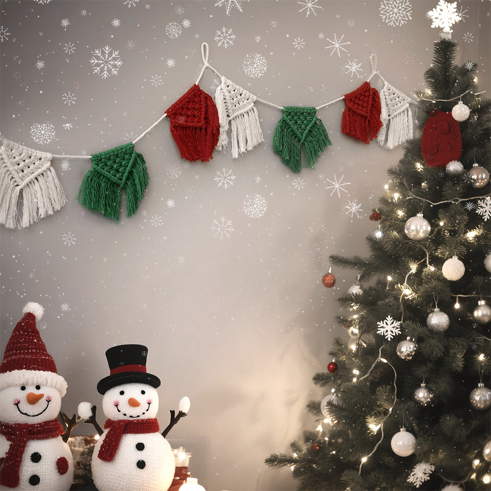 Festive Macrame Bunting Kit - Beginner DIY Christmas Banner, Macrame Garland, Home & Holiday Decoration Gift Beginner-Friendly