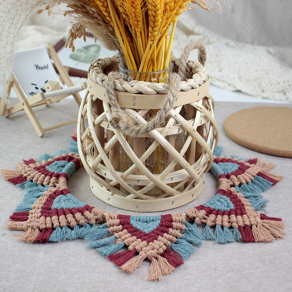 Macrame Kit Mandala Ring Macrame Kit | 3-Color Combination | Bedroom/Living Room Decor | Beginner-Friendly | DIY Gift