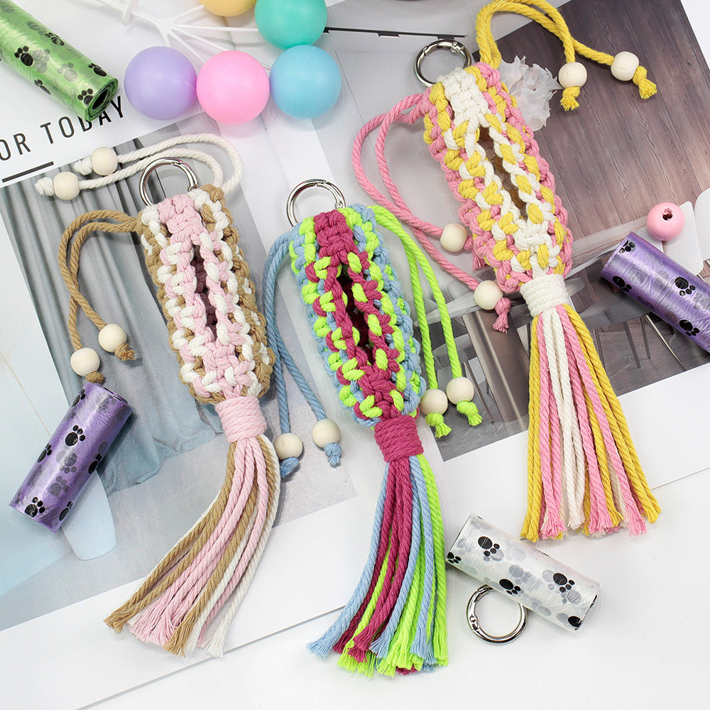 Pet Storage Bag Weaving Kit Macrame Kit | Poop Bag Holder | Compact & Convenient | Handmade Gift | Beginner-Suitable