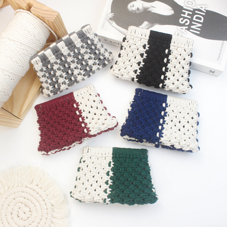 Spring Clip Wallet Weaving Kit Macrame Kit | Customizable Colors | Easy Open/Close | DIY Gift | Bohemian Style