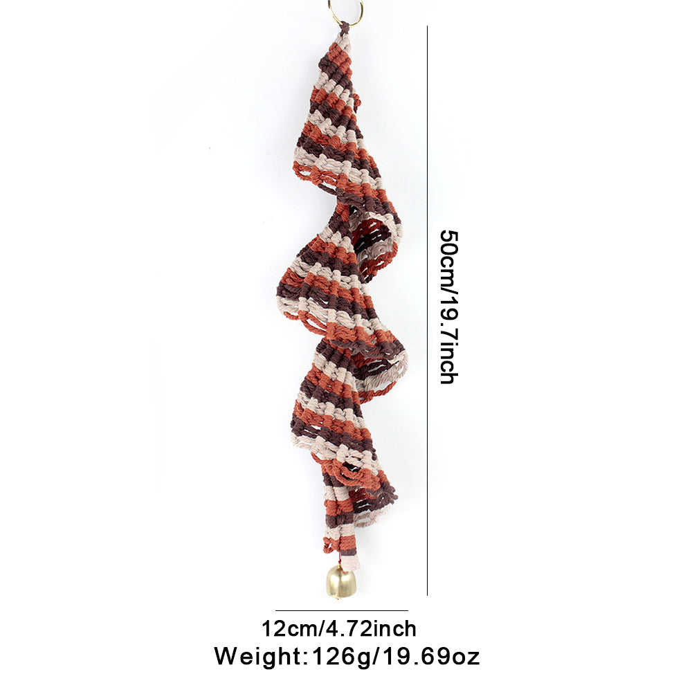 Macrame Kit Spiral Wind Chime Weaving Kit | Gradient Color | Wave Shape | Gold Bell | Beginner Weaving