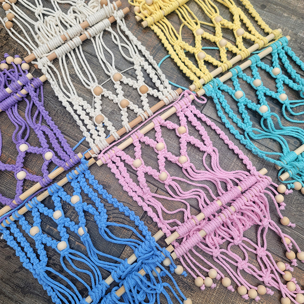 Wooden Bead Wall-Mounted Bookshelf Weaving Kit Macrame Kit | Wall Decor | Home Decor | Wall Bookshelf | Beginner-Friendly| Bohemian Style