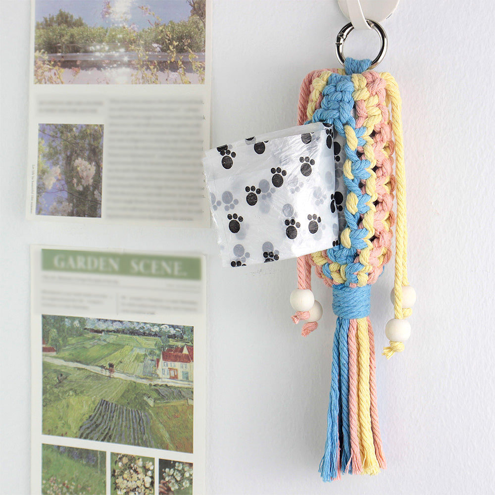 Pet Storage Bag Weaving Kit Macrame Kit | Poop Bag Holder | Compact & Convenient | Handmade Gift | Beginner-Suitable