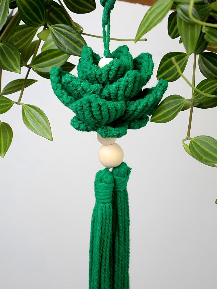 Macrame Kit Lotus Pendant Weaving Kit | 3D Petals | Car Ornament/Home Decor | Beginner Weaving| Handmade Gift