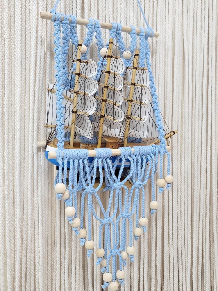 Wooden Bead Wall-Mounted Bookshelf Weaving Kit Macrame Kit | Wall Decor | Home Decor | Wall Bookshelf | Beginner-Friendly| Bohemian Style