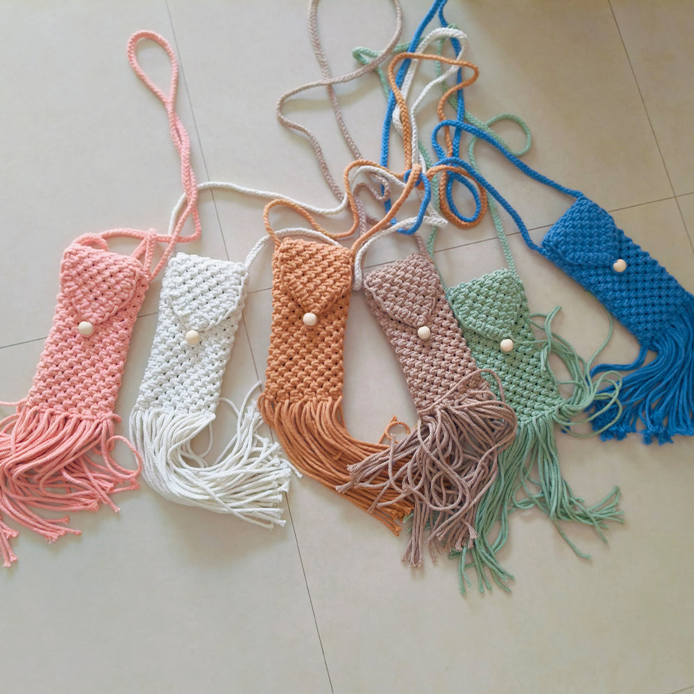 Tassel Phone Bag Weaving Kit Macrame Kit | Strong Enclosure | Slim Woven Strap | DIY Gift| Beginner-Friendly