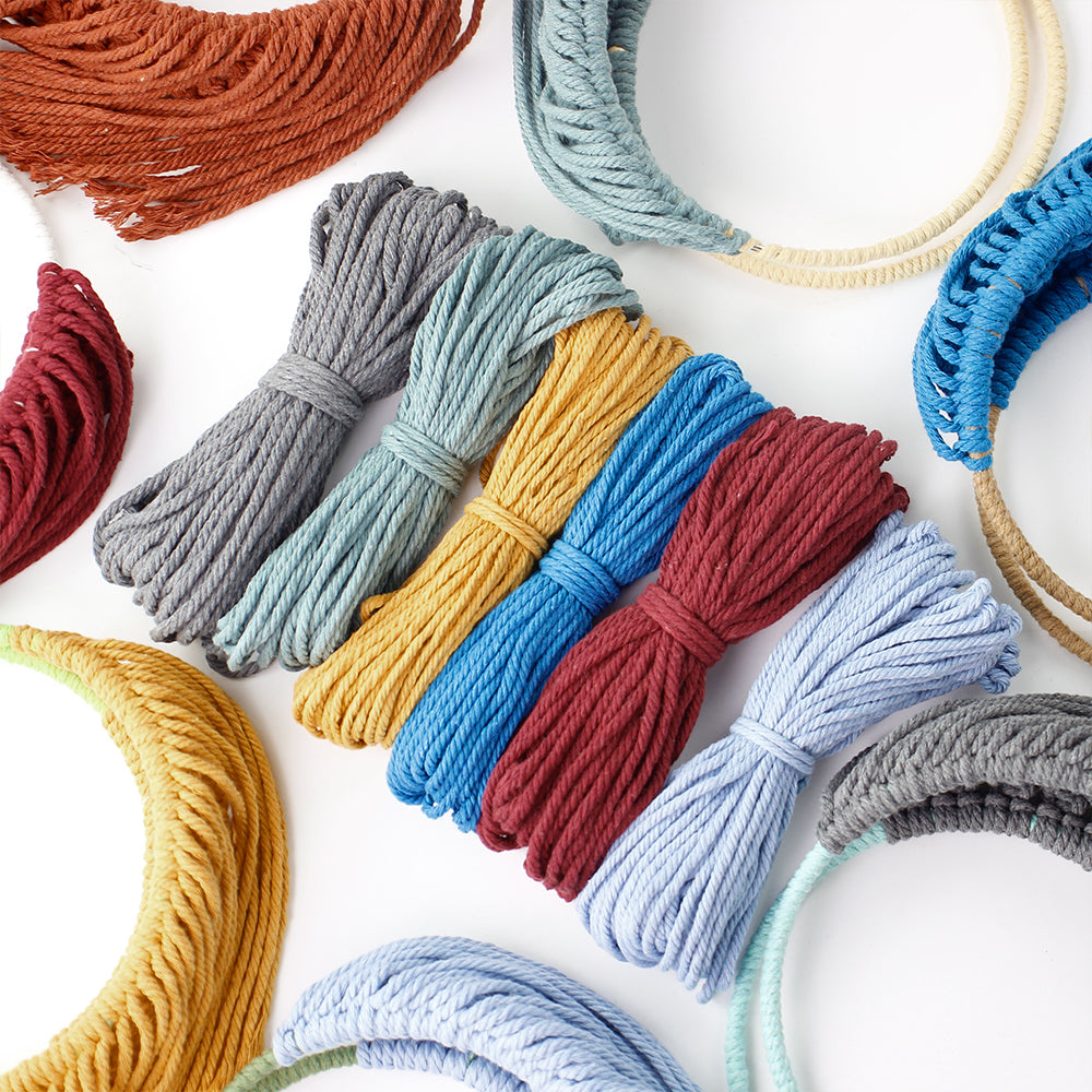 Macrame Kit Round Storage Basket Weaving Kit | Bohemian Style | Wall-Mounted Storage | Shelf | Beginner Weaving