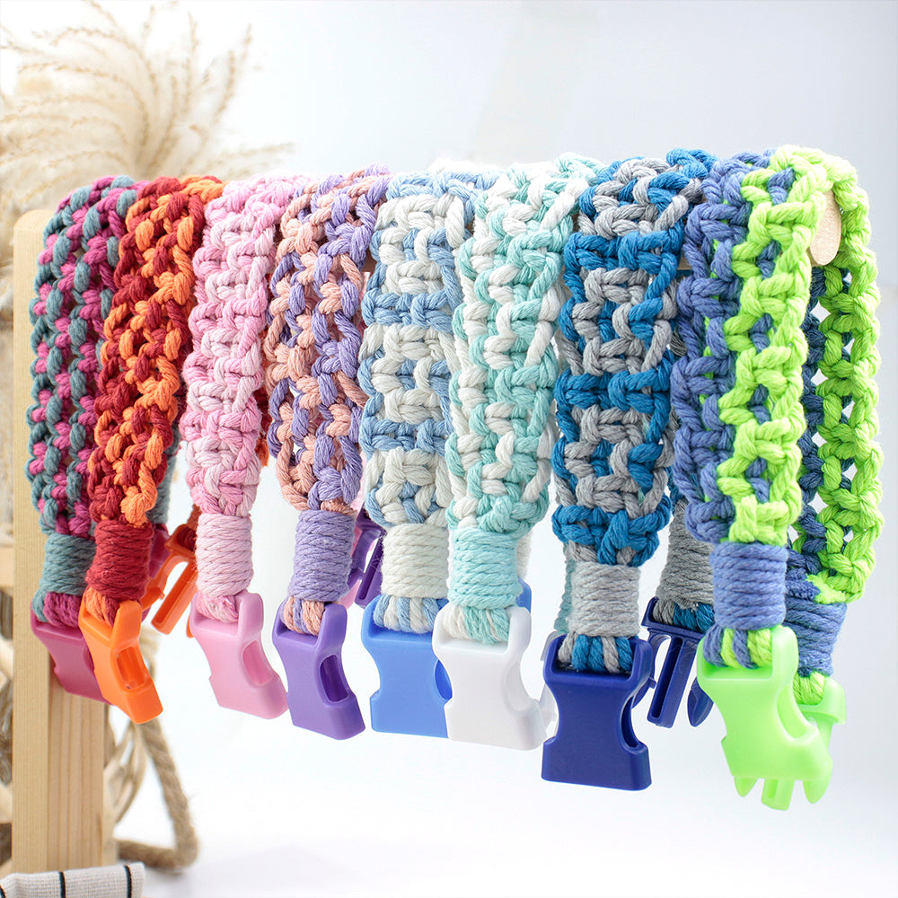Square Pet Collar Weaving Kit Macrame Kit | Wide Style (Elegant & Cute) | Holiday DIY Handmade Gift | Beginner-Suitable