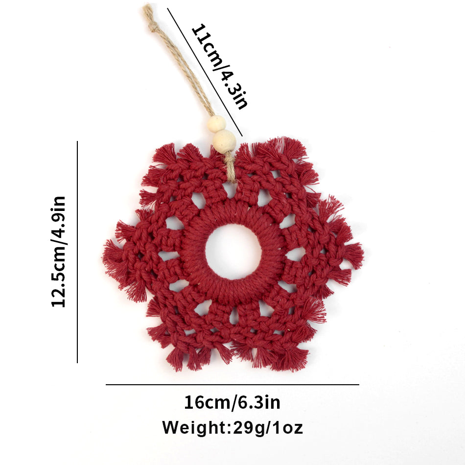 Christmas Snowflake Weaving Kit Macrame Kit | Car/Bag Pendant | Holiday DIY Gift | Beginner-Suitable| Exquisite Snowflake Pattern | Multi-Scene Pendant