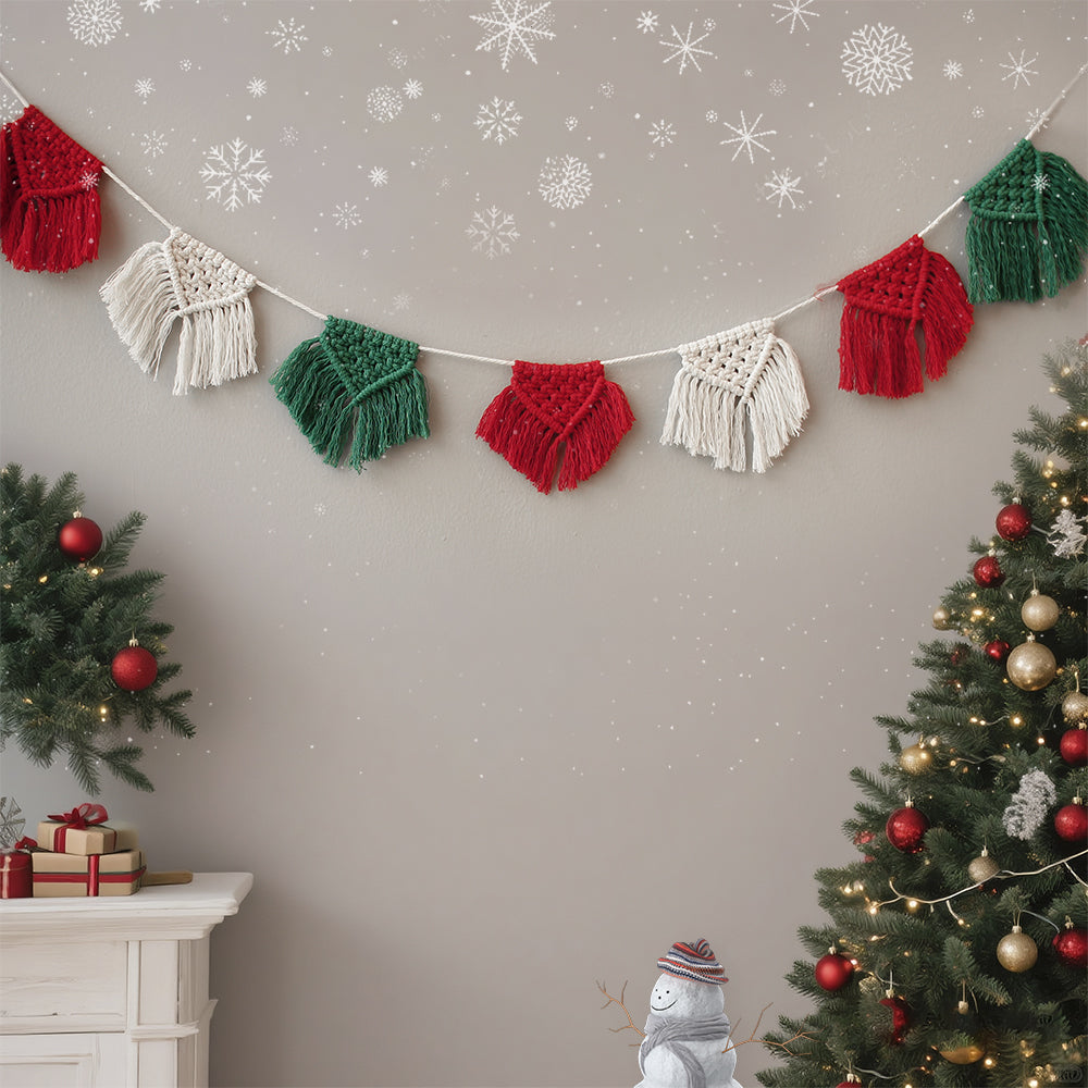 Festive Macrame Bunting Kit - Beginner DIY Christmas Banner, Macrame Garland, Home & Holiday Decoration Gift Beginner-Friendly