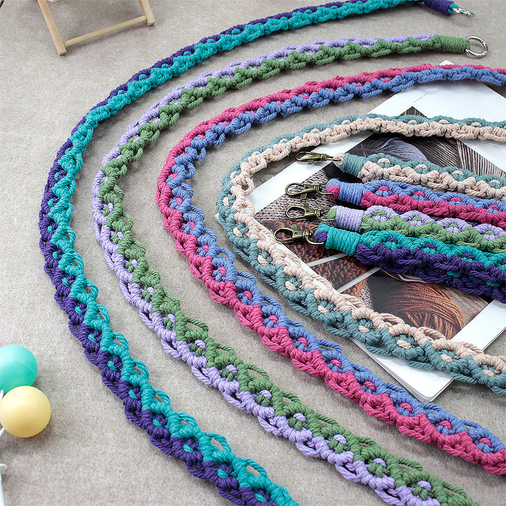 Macrame Kit Diagonal Curl Knot Keychain Combo Kit | Phone Wristband/Lanyard | Anti-Lost String | Beginner Weaving Lanyard