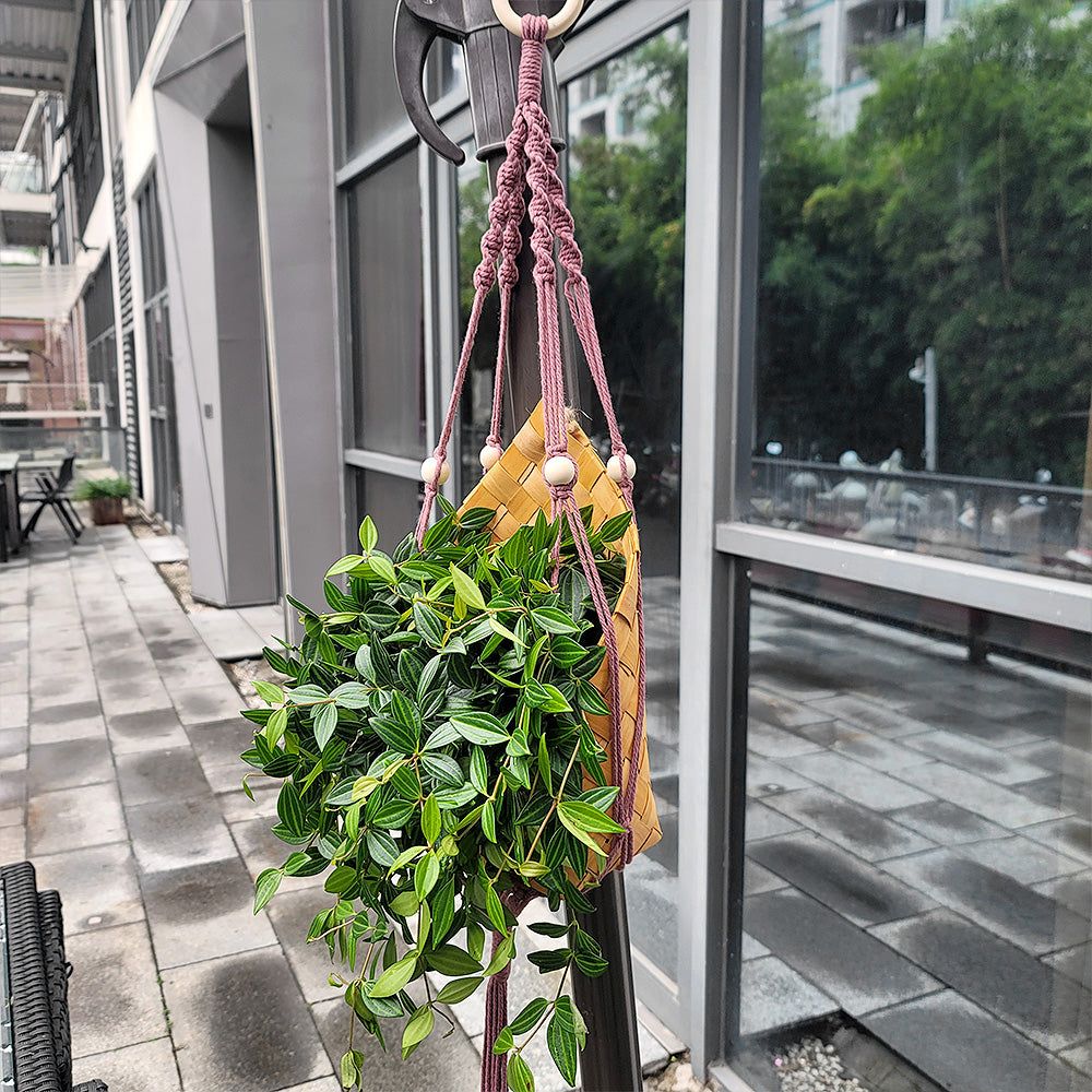 Long Tassel Plant Hanger Weaving Kit Macrame Kit | Plant Net Pocket | Hanging Storage | Handmade Gift | Beginner-Suitable