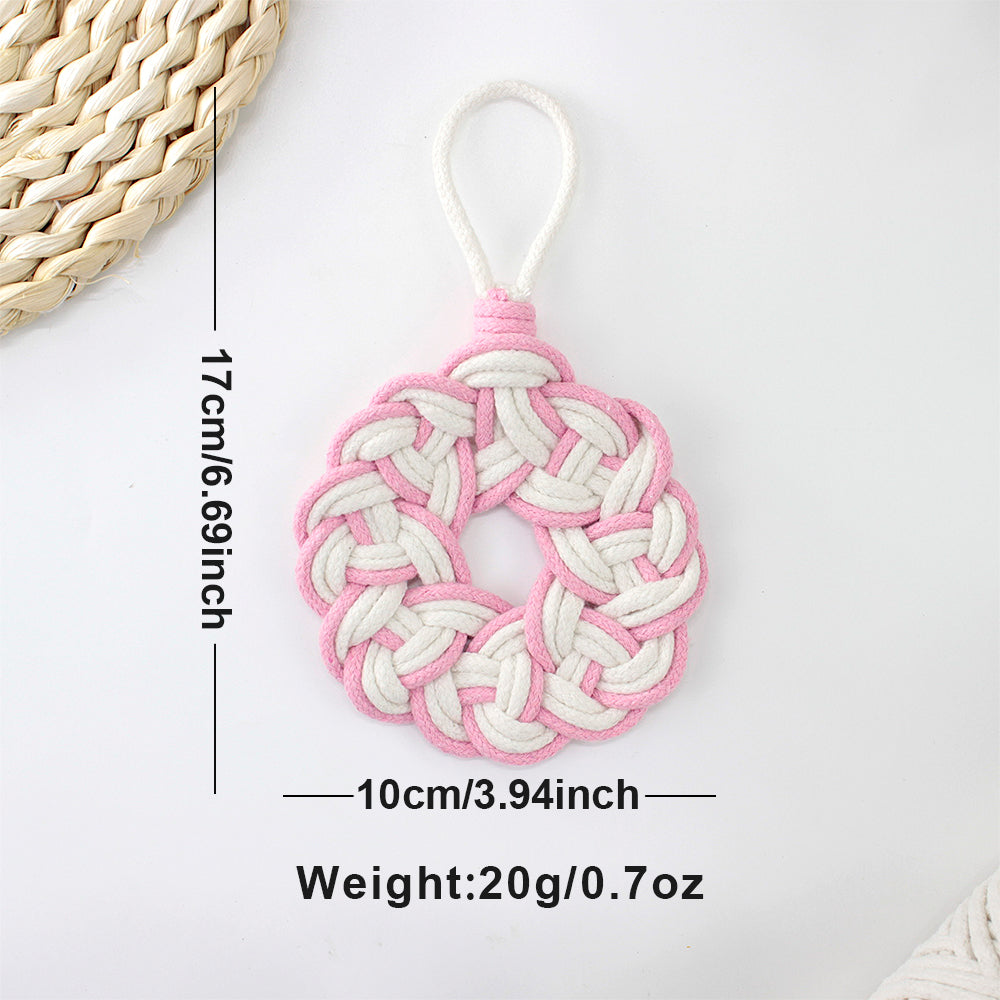 Macrame Kit Round Lace Coaster Weaving Kit | Light Color Elegance | Color Edging | Heat Pad | Beginner Weaving | Fits Most Cups