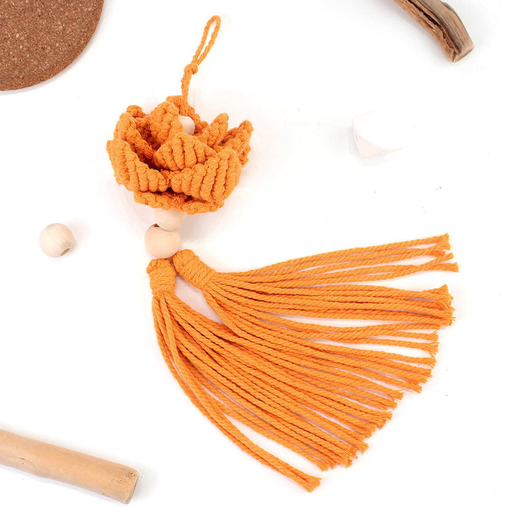 Macrame Kit Lotus Pendant Weaving Kit | 3D Petals | Car Ornament/Home Decor | Beginner Weaving| Handmade Gift