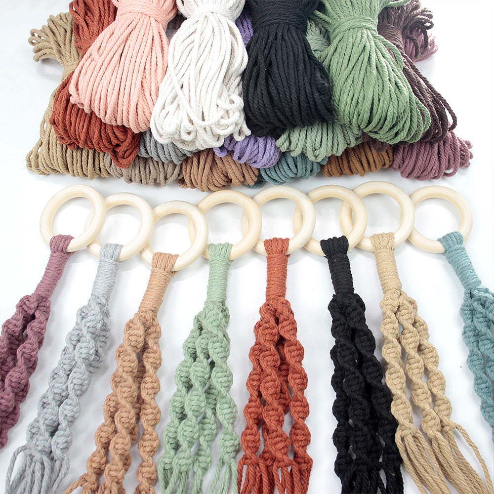 Long Tassel Plant Hanger Weaving Kit Macrame Kit | Plant Net Pocket | Hanging Storage | Handmade Gift | Beginner-Suitable