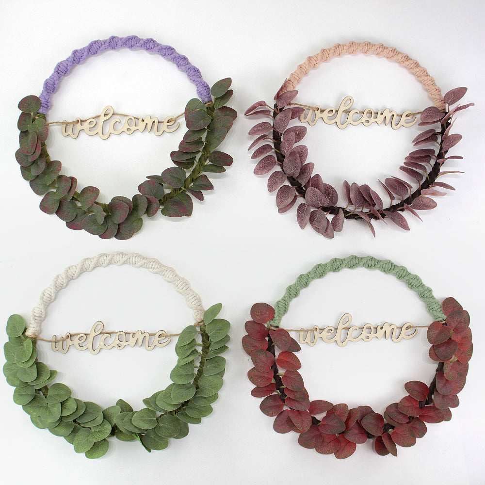 Macrame Kit Leaf Wreath Weaving Kit | 4-Color Option | Natural Wreath | Wall Decor | Beginner Weaving | Handmade Gift