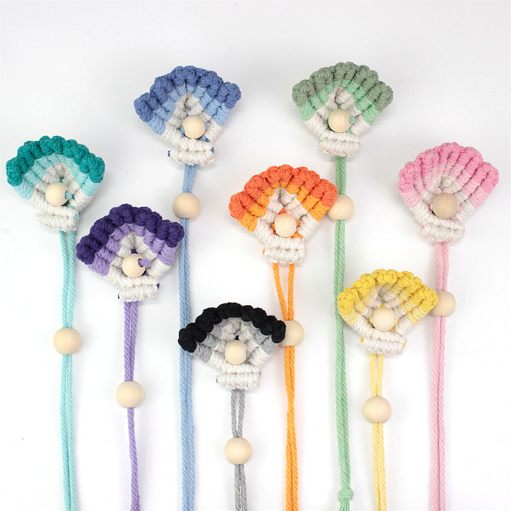 Macrame Kit Shell Bookmark Weaving Kit | 3D Gradient | Bag Charm/Curtain Tie | Beginner Weaving | Home Decor