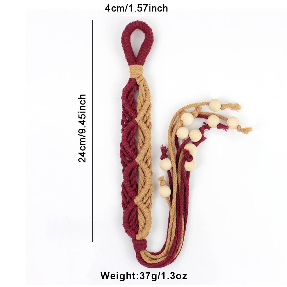 Macrame Kit Beaded Curtain Tieback Weaving Kit | Contrast Color Design | Wooden Bead Curtain Tieback | Curtain Organizer | Beginner Weaving