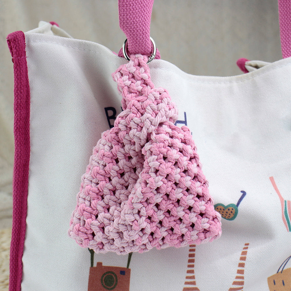 Macrame Kit Mini Tote Weaving Kit | Contrast/Gradient/Adjacent Colors | Hangable on Big Bags | Beginner-Friendly | DIY Gift