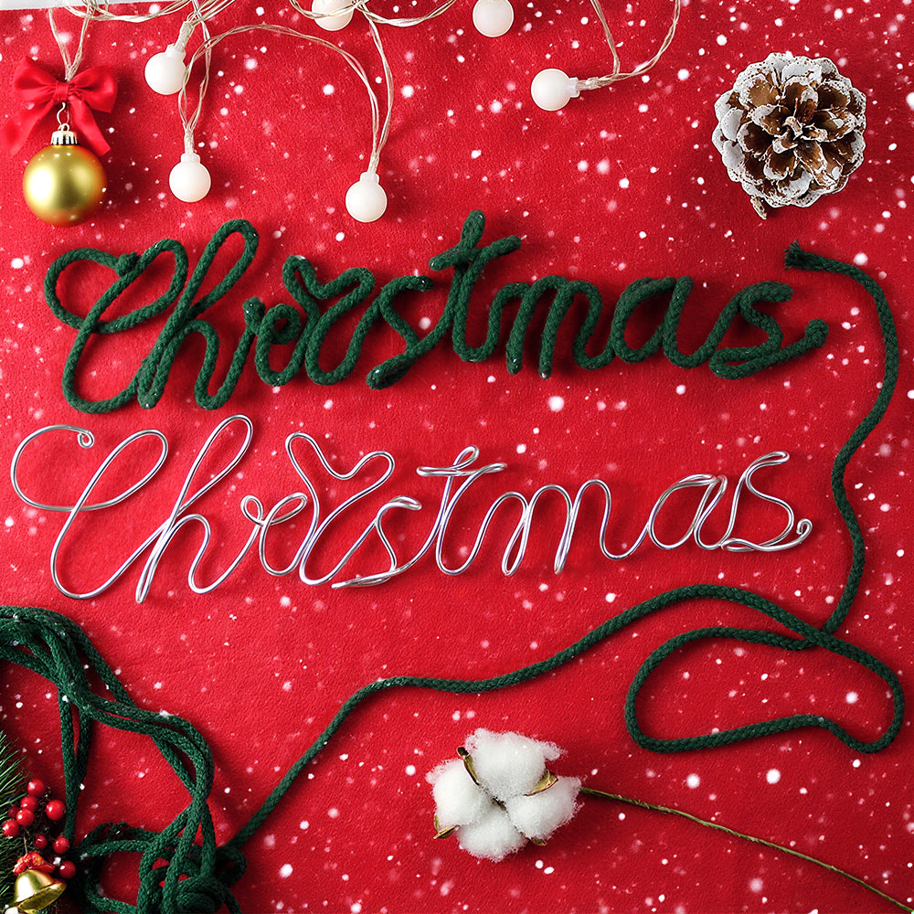 Wire "Christmas" Word Weaving Kit Macrame Kit | Gold/Silver Wire Accent | Holiday DIY Gift | Home Decor | Beginner-Friendly