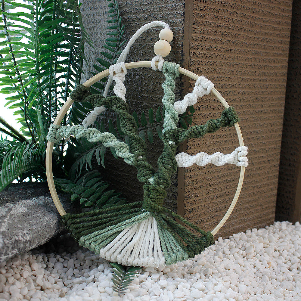 Macrame Kit Tree of Life Ring Weaving Kit | Bohemian Hanging Ring | Solid/Multi-Color | Wall Decor | Beginner Weaving | Handmade Gift