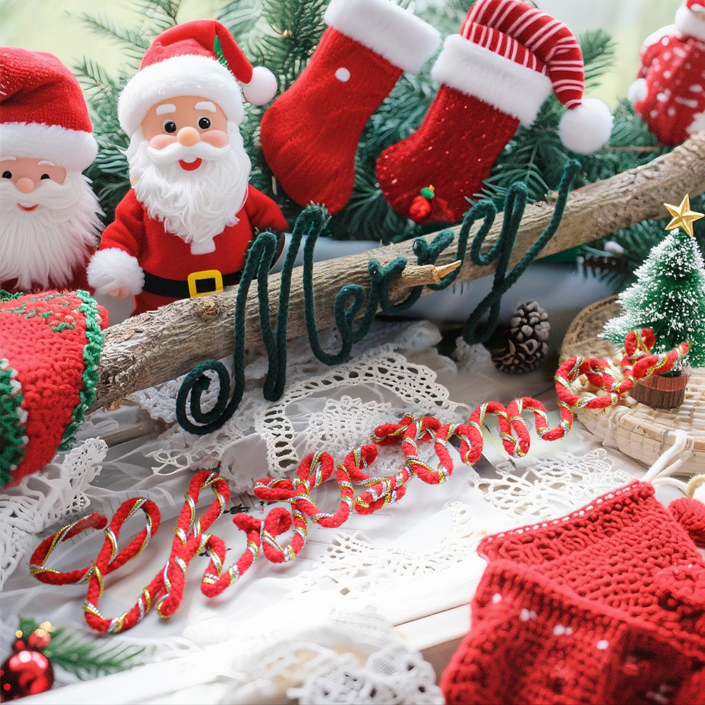 Wire "Christmas" Word Weaving Kit Macrame Kit | Gold/Silver Wire Accent | Holiday DIY Gift | Home Decor | Beginner-Friendly