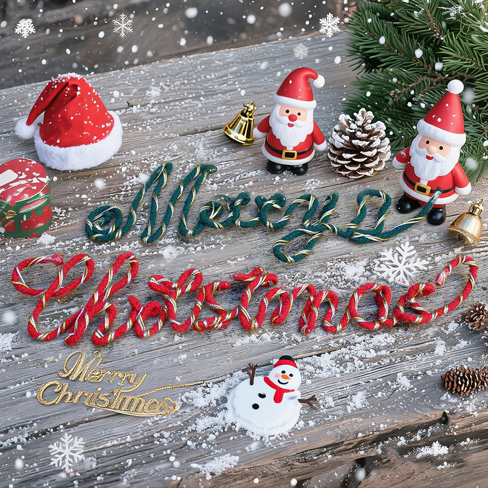 Wire "Christmas" Word Weaving Kit Macrame Kit | Gold/Silver Wire Accent | Holiday DIY Gift | Home Decor | Beginner-Friendly