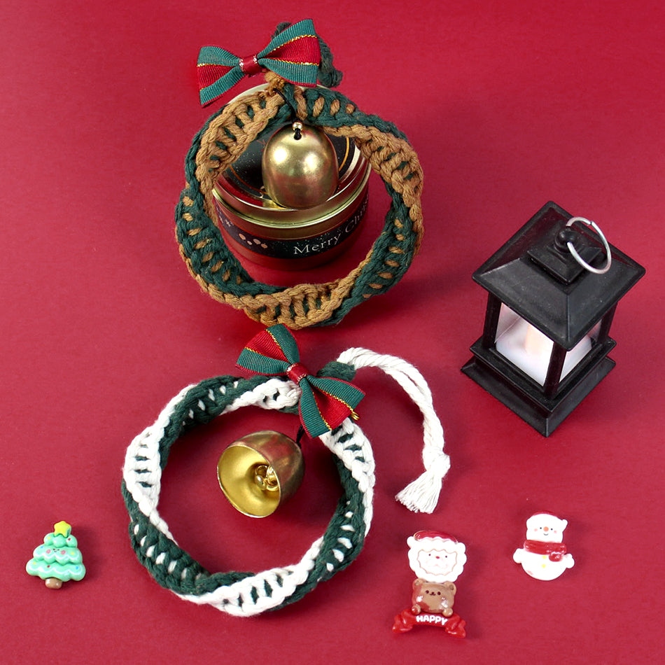 Mini Christmas Wreath Weaving Kit Macrame Kit | Car/Home Use | Holiday DIY Gift | Beginner-Suitable | Multi-Scene Decor