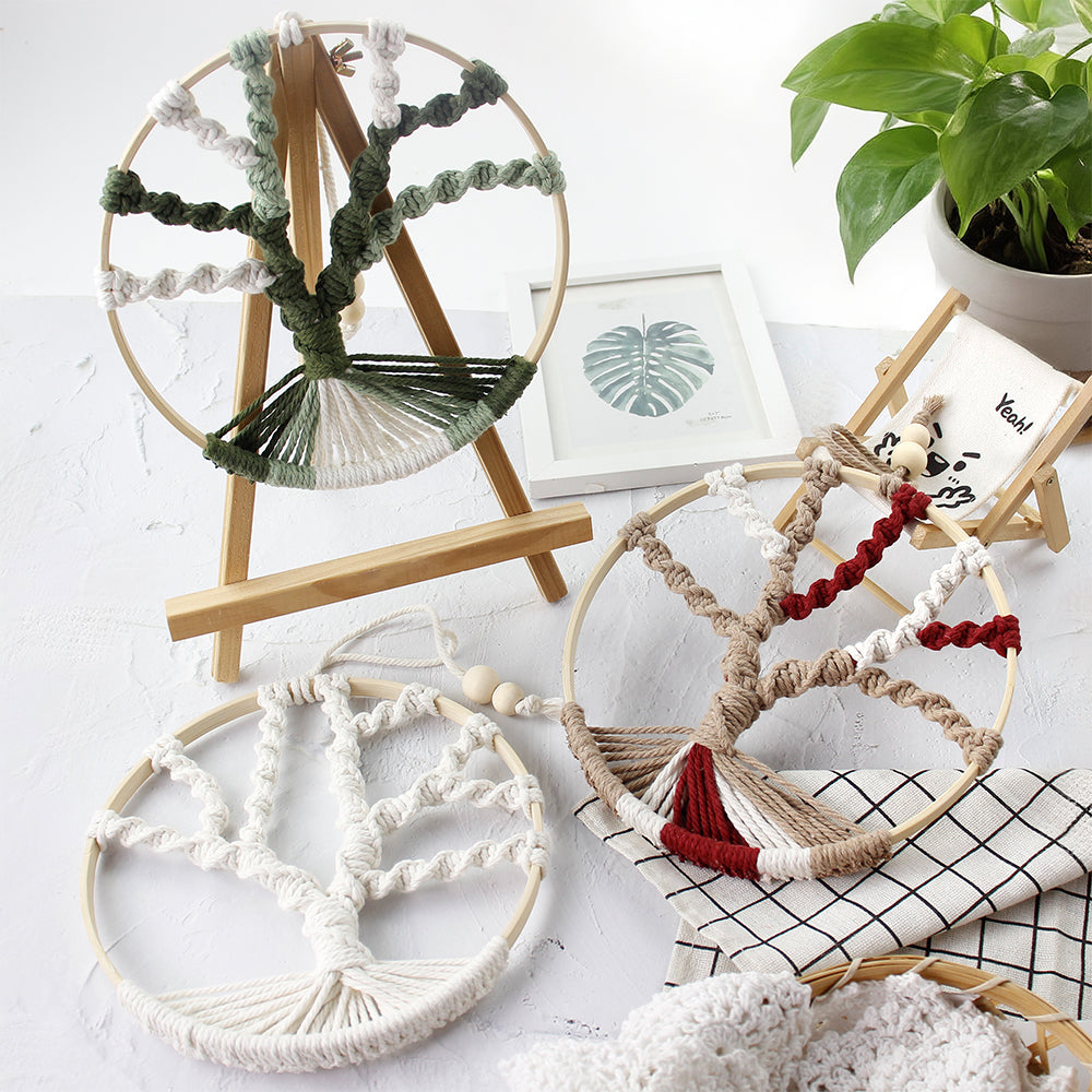 Macrame Kit Tree of Life Ring Weaving Kit | Bohemian Hanging Ring | Solid/Multi-Color | Wall Decor | Beginner Weaving | Handmade Gift