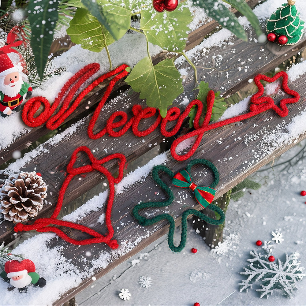 Wire "Christmas" Word Weaving Kit Macrame Kit | Gold/Silver Wire Accent | Holiday DIY Gift | Home Decor | Beginner-Friendly