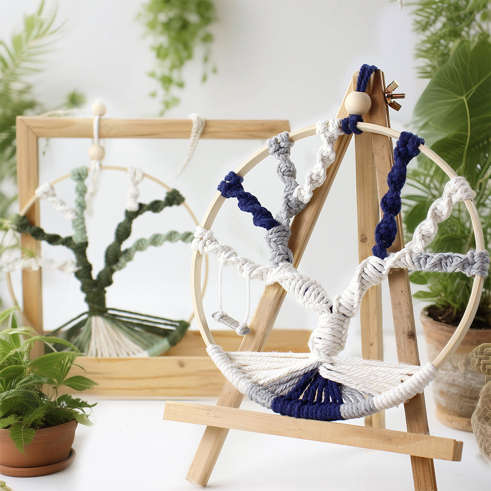Macrame Kit Tree of Life Ring Weaving Kit | Bohemian Hanging Ring | Solid/Multi-Color | Wall Decor | Beginner Weaving | Handmade Gift