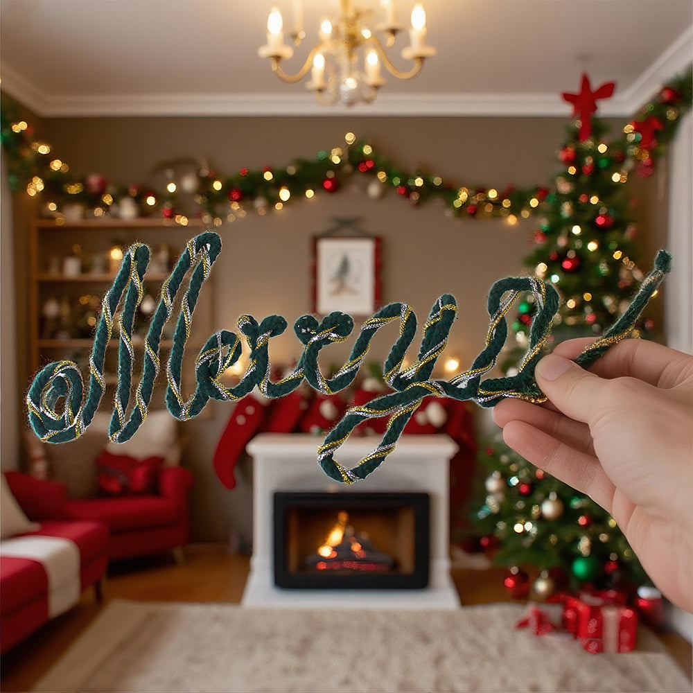 Wire "Christmas" Word Weaving Kit Macrame Kit | Gold/Silver Wire Accent | Holiday DIY Gift | Home Decor | Beginner-Friendly