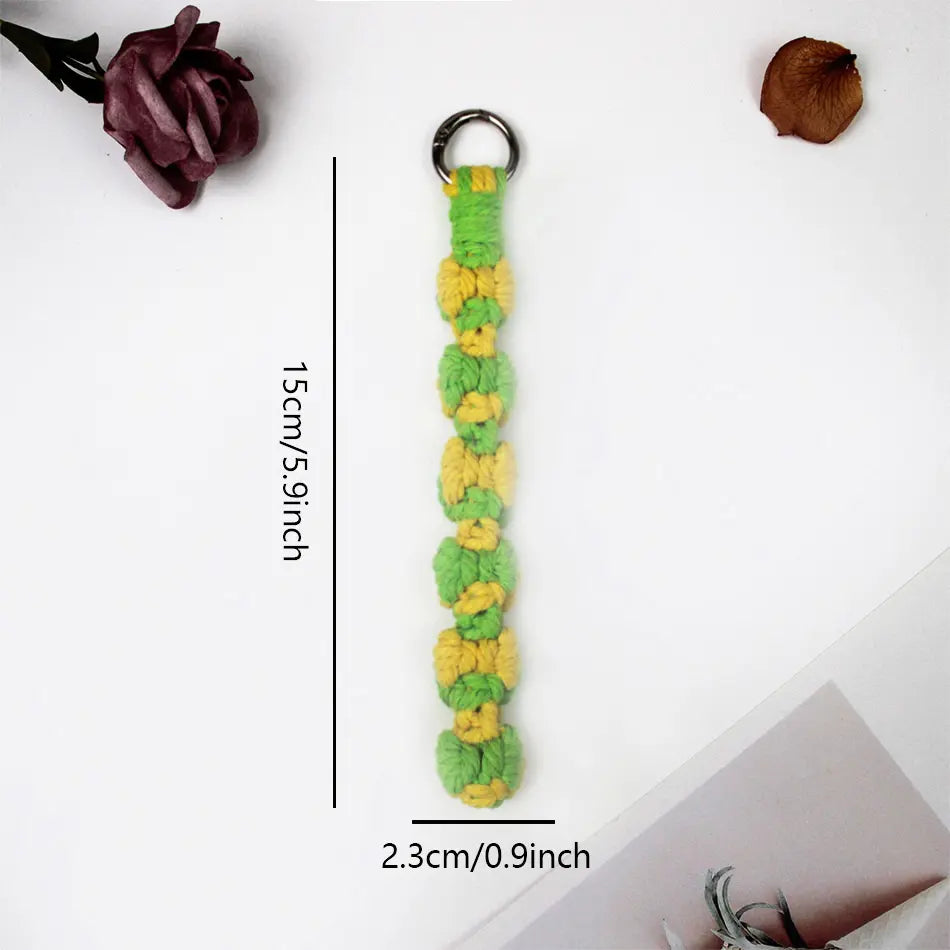 Macrame Kit for Beginners | DIY Bow‑Element Macrame Keychain Wristband Craft Kit